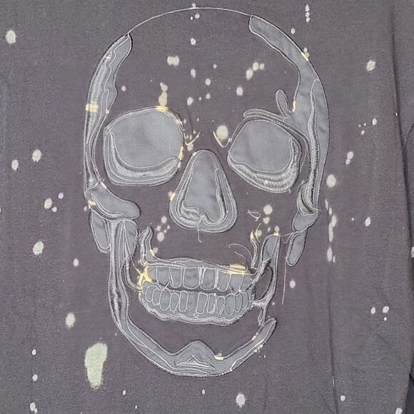 1X 14W 16W Torrid Grey Bleach Splatter Sweatshirt Dress Fleece Skull Hood Lounge - Picture 8 of 9